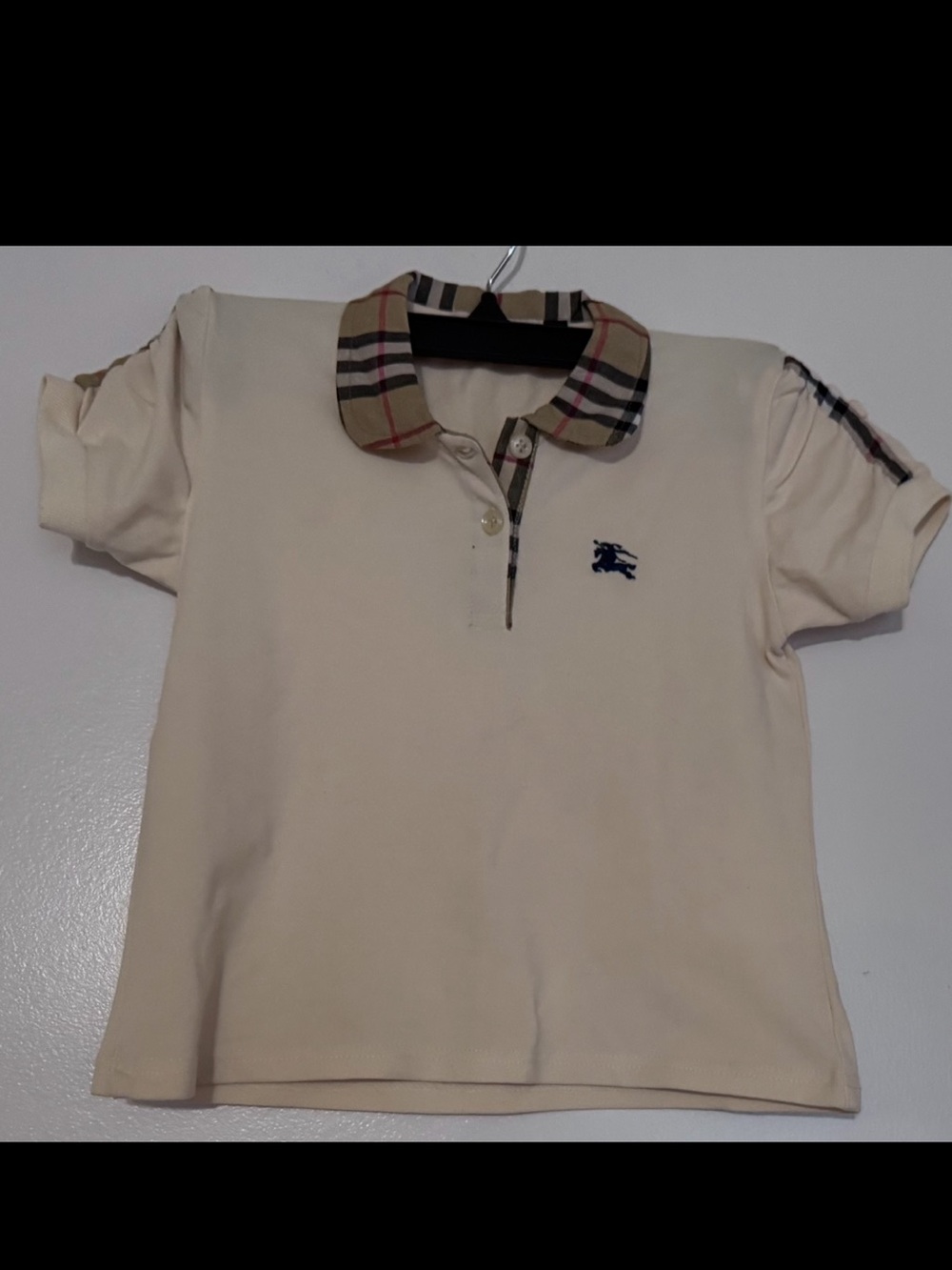 Burberry Cream Polo Shirt for Kids